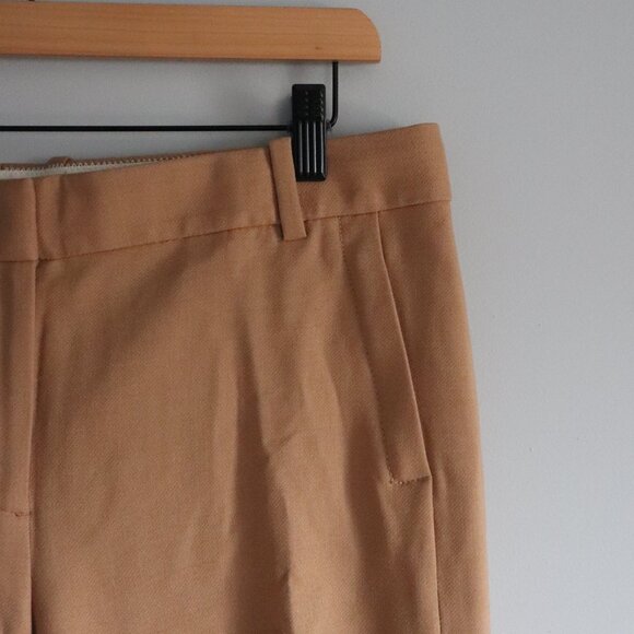 J. Crew Straight Leg 10 Tall Wool Blend Front Pleat Caramel Pocket Trousers - Picture 4 of 10